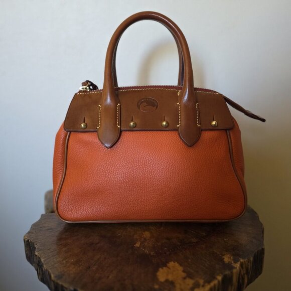 Dooney & Bourke Wilson Satchel Bag R343 Orange Pebble Leather w/ Strap Rare - Picture 7 of 16
